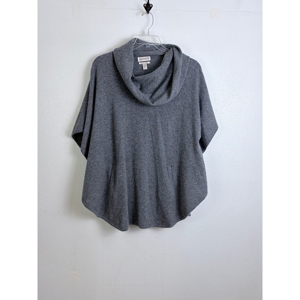 Nanette Lepore Gray 100% 2-Ply Cashmere Cowl Neck Womens Poncho XS/S